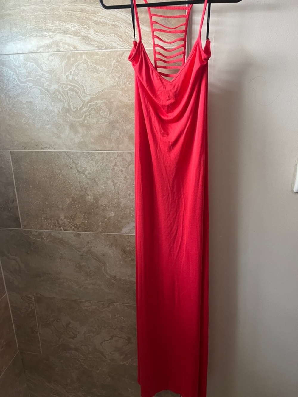 Forever 21 Bright Pink Strappy Maxi Dress